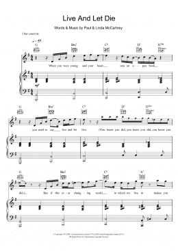 page one of Live And Let Die (Piano, Vocal & Guitar Chords)