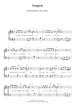 page one of Imagine (Beginner Piano (Abridged))