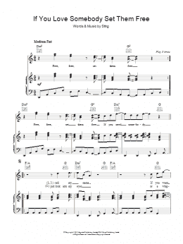 page one of If You Love Somebody Set Them Free (Piano, Vocal & Guitar Chords)