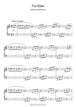 page one of Fur Elise (Piano Solo)