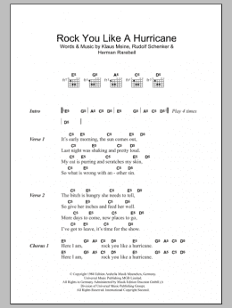 page one of Rock You Like A Hurricane (Guitar Chords/Lyrics)