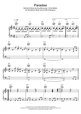 page one of Paradise (Piano, Vocal & Guitar Chords (Right-Hand Melody))