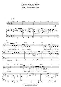 page one of Don't Know Why (Piano, Vocal & Guitar Chords)