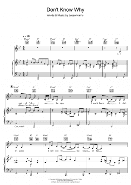 page one of Don't Know Why (Piano, Vocal & Guitar Chords)