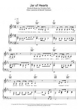 page one of Jar Of Hearts (Piano, Vocal & Guitar Chords (Right-Hand Melody))