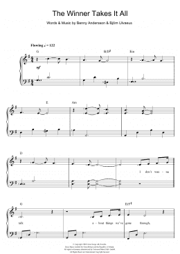 page one of The Winner Takes It All (Piano & Vocal)