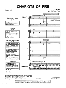 page one of Chariots Of Fire (Classroom Band Pack)