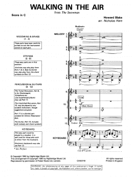 page one of Walking In The Air (theme from The Snowman) (Classroom Band Pack)