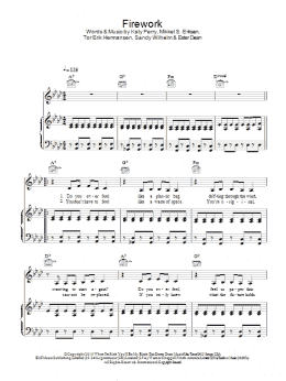 page one of Firework (Piano, Vocal & Guitar Chords)