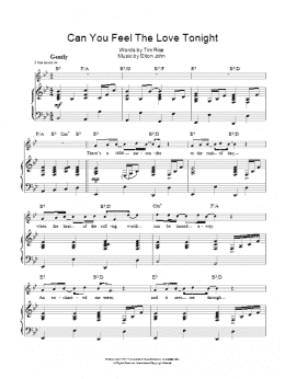 page one of Can You Feel The Love Tonight (from The Lion King) (Piano, Vocal & Guitar Chords)