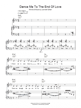 page one of Dance Me To The End Of Love (Piano, Vocal & Guitar Chords)