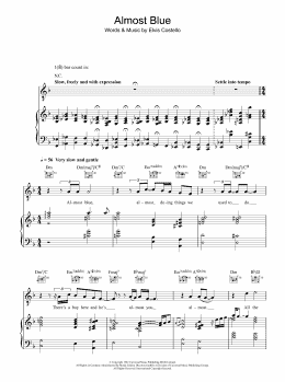 page one of Almost Blue (Piano, Vocal & Guitar Chords)