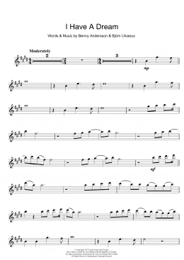 page one of I Have A Dream (Alto Sax Solo)