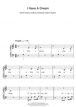 page one of I Have A Dream (5-Finger Piano)