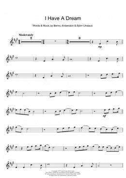 page one of I Have A Dream (Clarinet Solo)