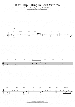 page one of Can't Help Falling In Love (Alto Sax Solo)