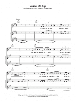 page one of Wake Me Up (Piano, Vocal & Guitar Chords)