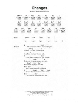 page one of Changes (Guitar Chords/Lyrics)