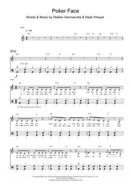 page one of Poker Face (Drums)