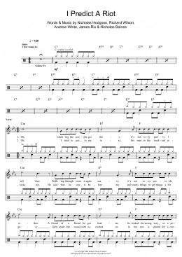 page one of I Predict A Riot (Drums)