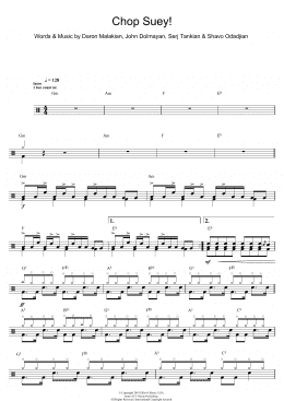 page one of Chop Suey! (Drums)