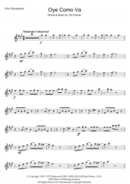 page one of Oye Como Va (Alto Sax Solo)