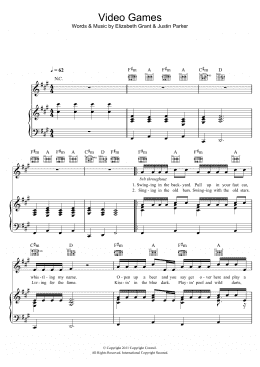 page one of Video Games (Piano, Vocal & Guitar Chords (Right-Hand Melody))