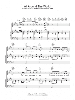 page one of All Around The World (Piano, Vocal & Guitar Chords)