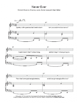 page one of Never Ever (Piano & Vocal)