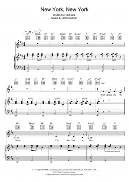 page one of New York, New York (Piano, Vocal & Guitar Chords)