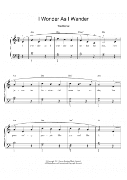 page one of I Wonder As I Wander (Piano & Vocal)