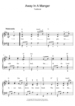 page one of Away In A Manger (Easy Piano)