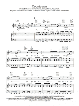 page one of Countdown (Piano, Vocal & Guitar Chords)