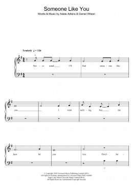 page one of Someone Like You (5-Finger Piano)