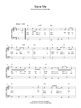 page one of Save Me (Easy Piano)