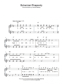 page one of Bohemian Rhapsody (Easy Piano)