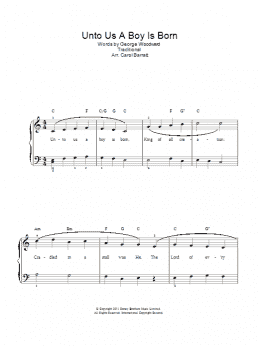 page one of Unto Us A Boy Is Born (Piano & Vocal)