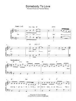 page one of Somebody To Love (Easy Piano)