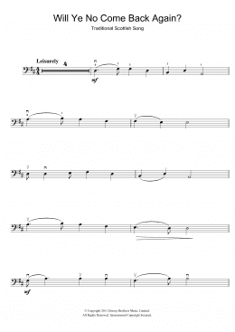 page one of Will Ye No Come Back Again (Cello Solo)