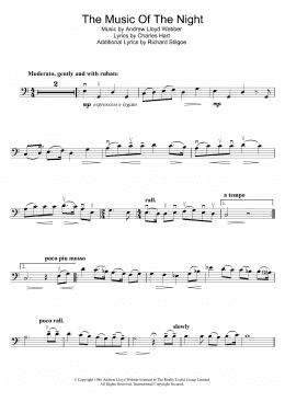 page one of The Music Of The Night (from The Phantom Of The Opera) (Cello Solo)