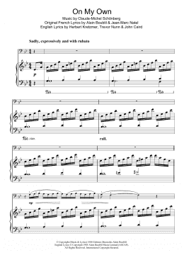 page one of On My Own (from Les Miserables) (Cello Solo)