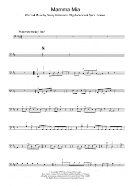 page one of Mamma Mia (Cello Solo)