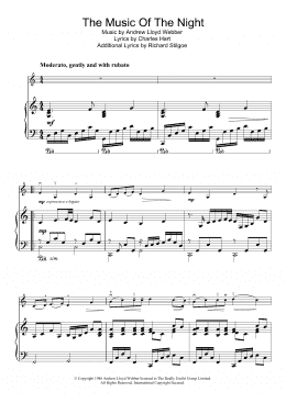 page one of The Music Of The Night (from The Phantom Of The Opera) (Violin Solo)