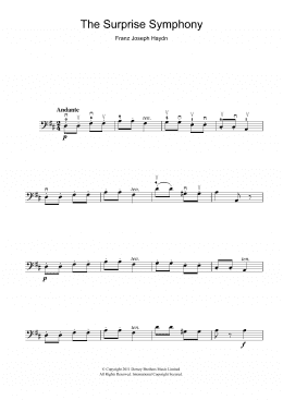 page one of The Surprise Symphony (Cello Solo)