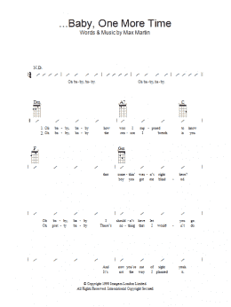 page one of ...Baby One More Time (Ukulele Chords/Lyrics)