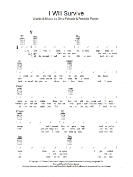 page one of I Will Survive (Ukulele Chords/Lyrics)