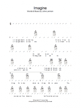 page one of Imagine (Ukulele Chords/Lyrics)