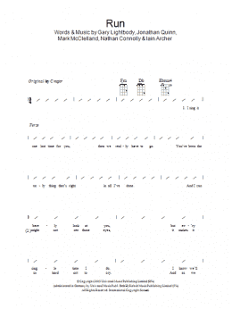 page one of Run (Ukulele Chords/Lyrics)