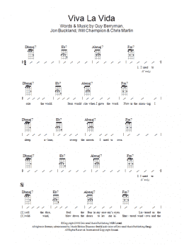 page one of Viva La Vida (Ukulele Chords/Lyrics)