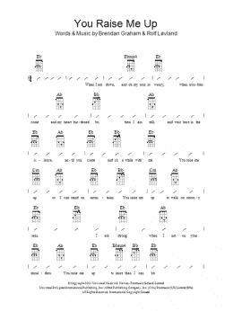 page one of You Raise Me Up (Ukulele Chords/Lyrics)